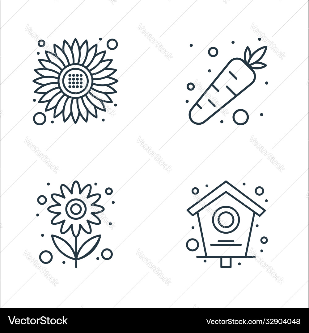 Spring line icons linear set quality Spring line icons linear set quality vector image