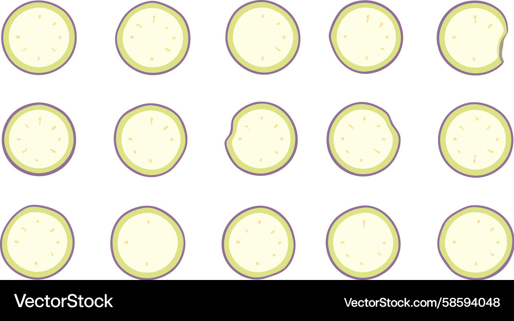 Stylized eggplant slice pattern with unique Vector Image