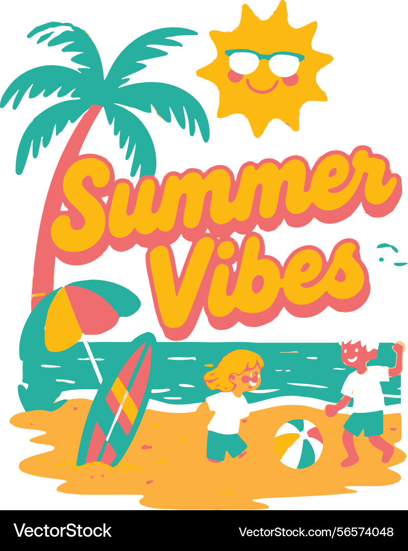 Summer vibes design for fun and relaxing Vector Image