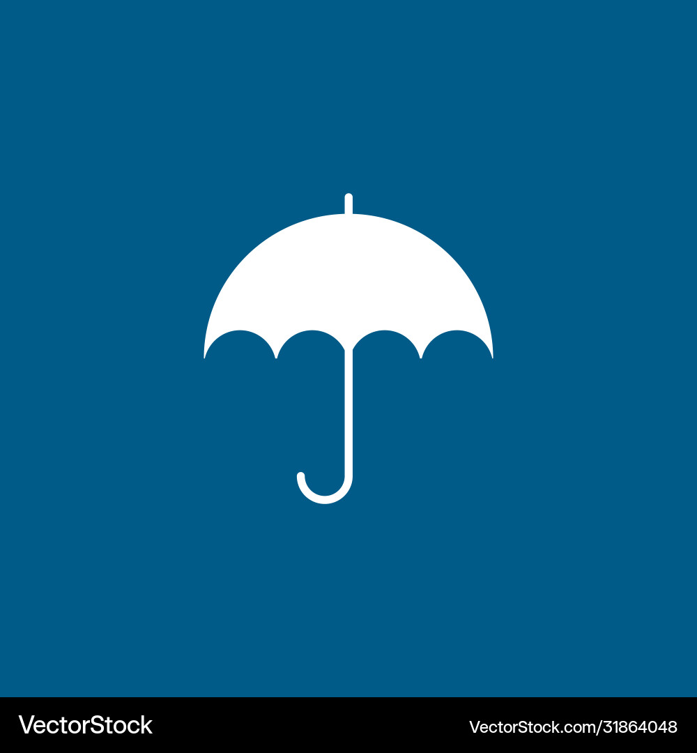 Umbrella icon on blue background flat style Umbrella icon on blue background flat style vector image