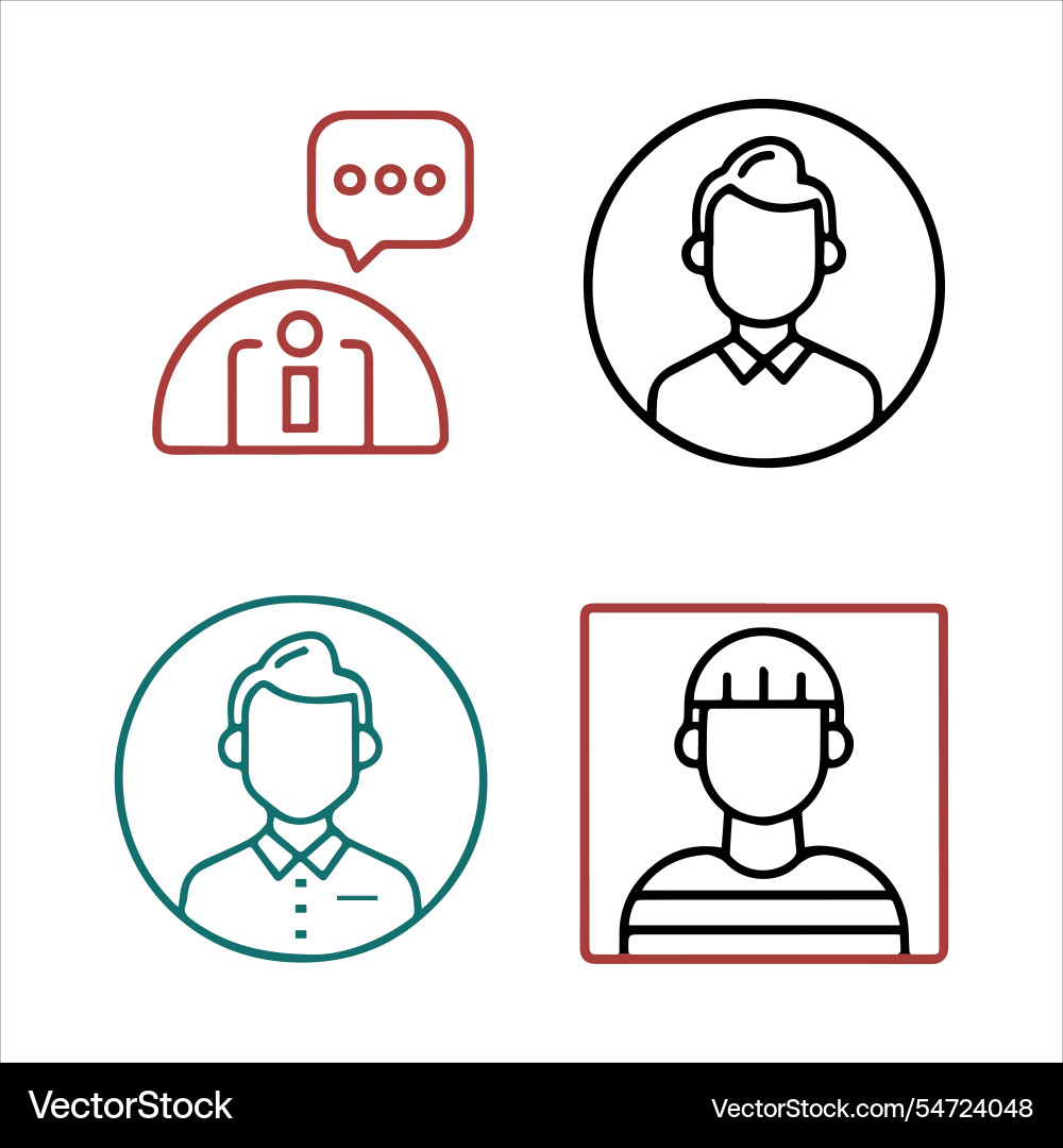 Web user profile icon set file Vector Image