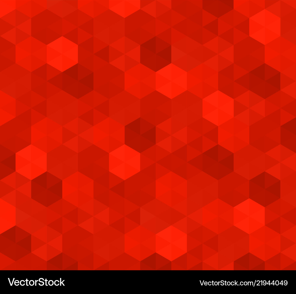 Abstract background of red hexagons pattern vector image
