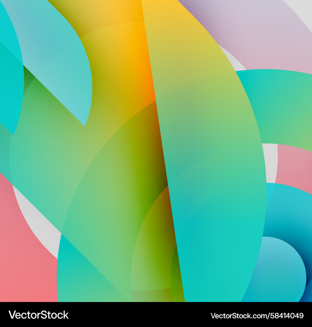 Abstract colorful shapes overlap creating vibrant Vector Image