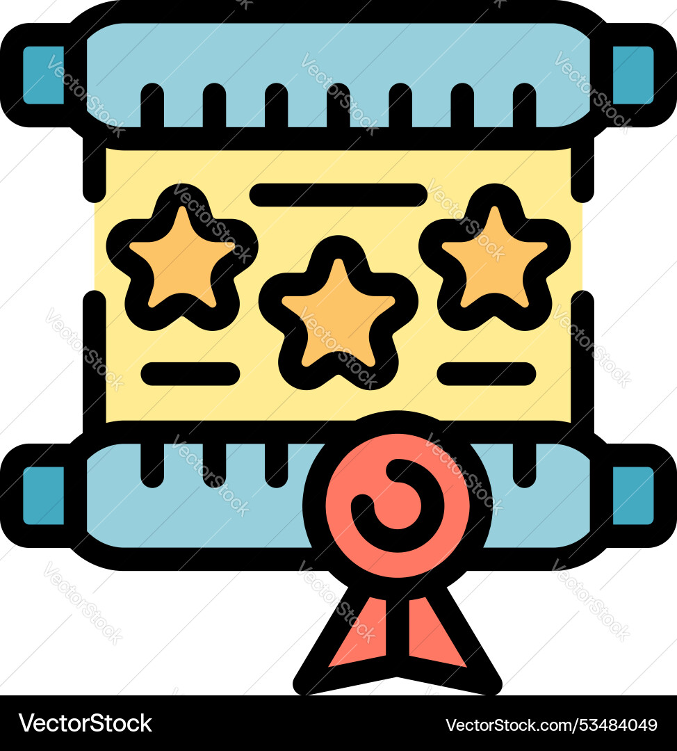 Ancient scroll with a seal representing quality Ancient scroll with a seal representing quality vector image