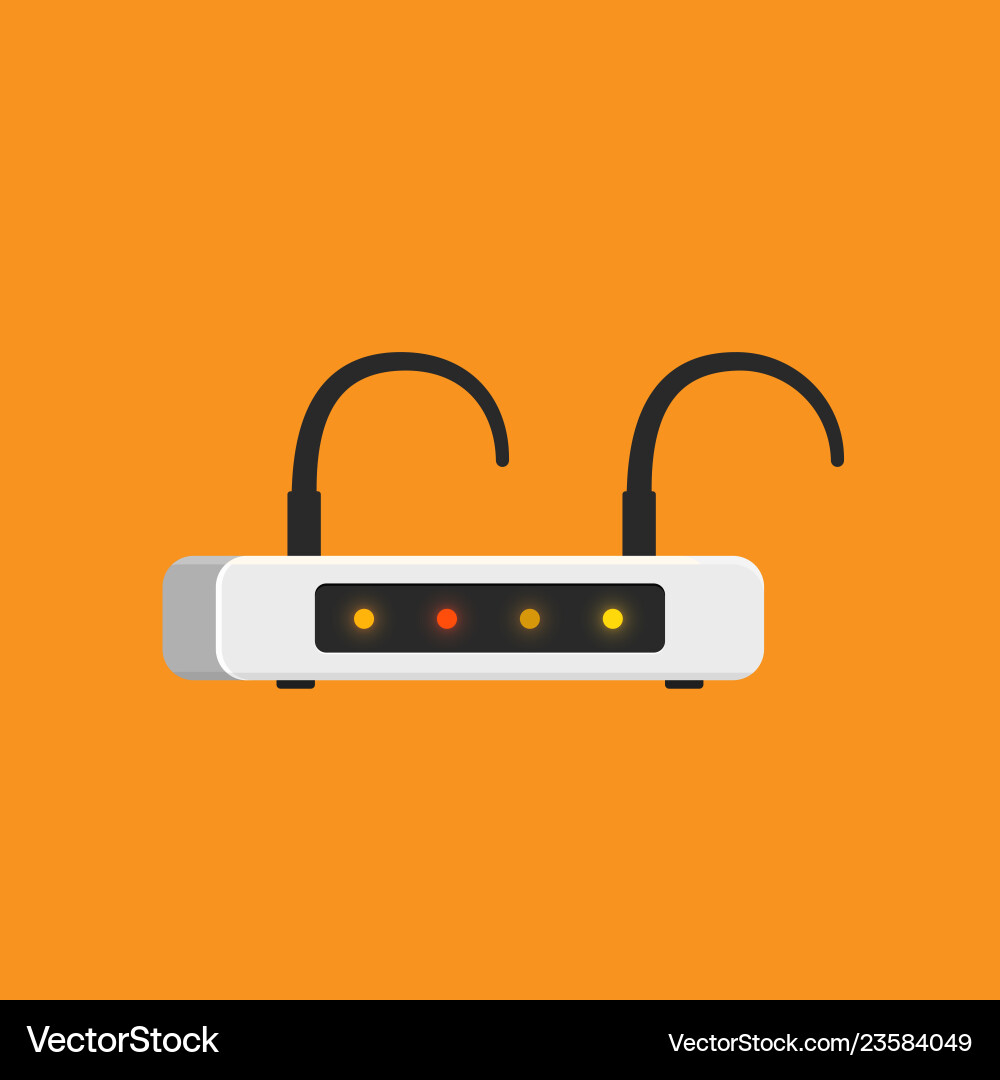 Bad signal low speed wifi router flat design Bad signal low speed wifi router flat design vector image