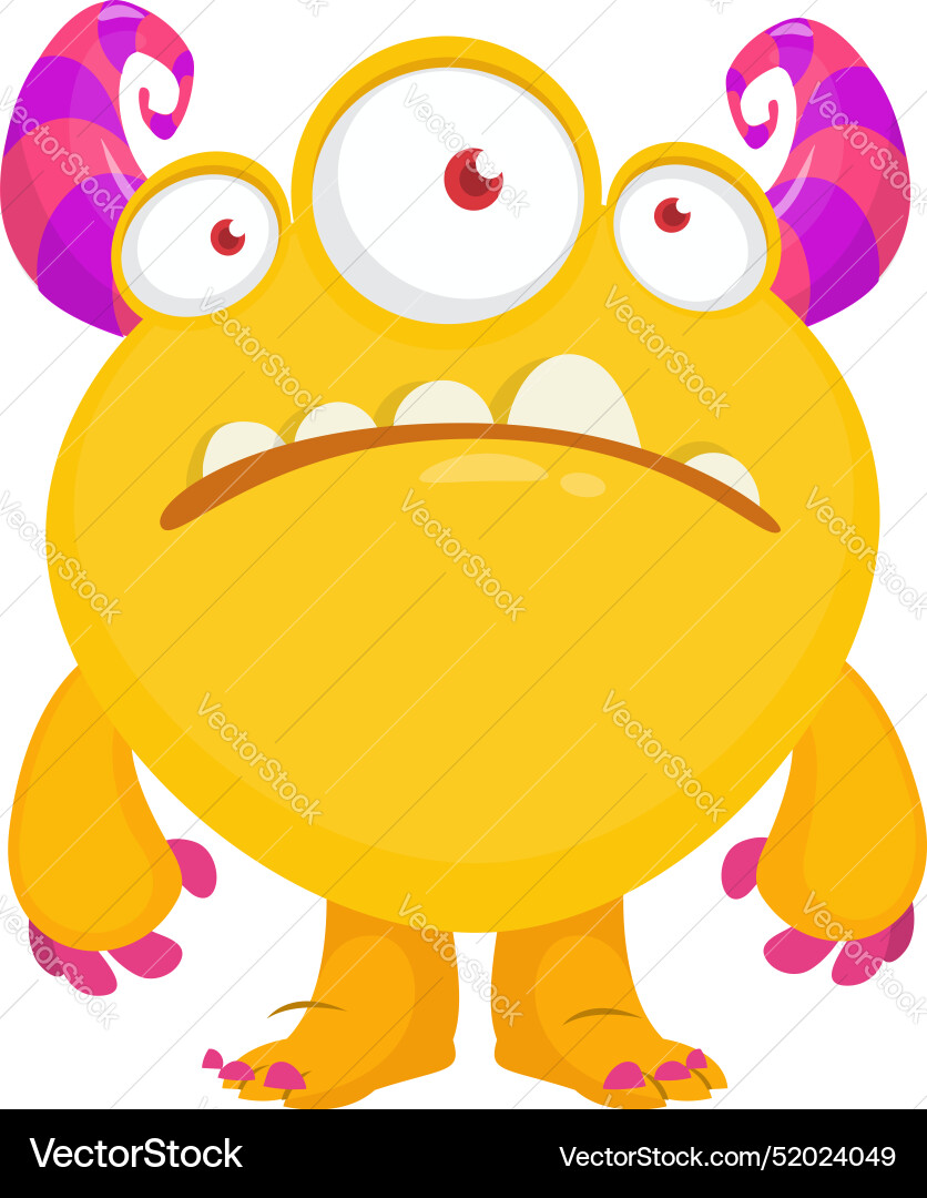 Cartoon cute monster with funny excited face Cartoon cute monster with funny excited face vector image