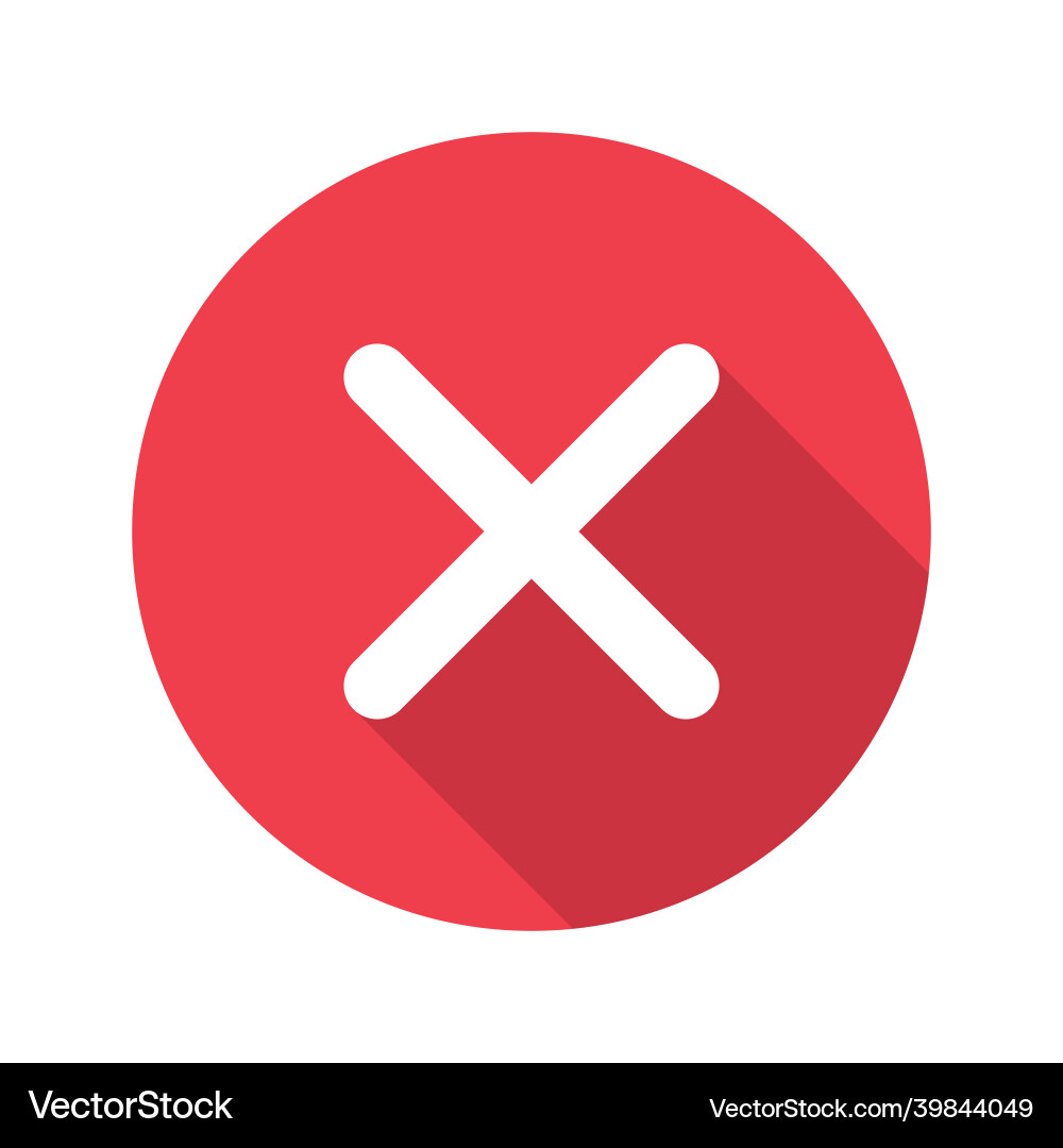 Cross mark icon x sign simple error design false Vector Image