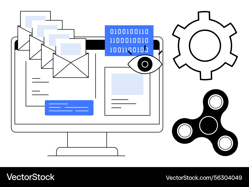 Digital communication and automation with email Digital communication and automation with email vector image