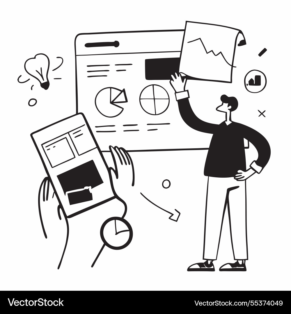 Flat design as project manager collaborating Flat design as project manager collaborating Vector Image