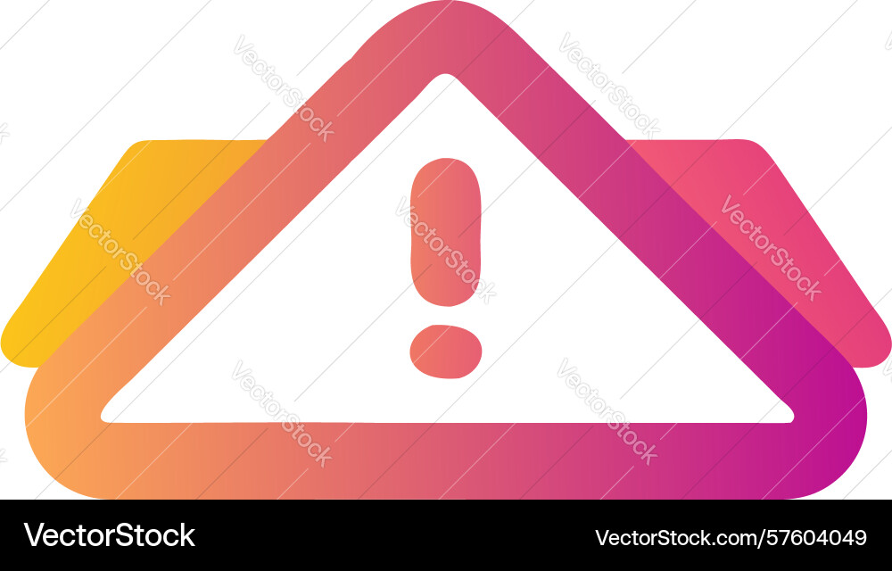 Gradient danger warning alert triangle icon vector image