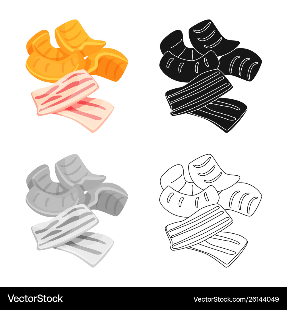 Isolated object chips and bacon symbol Vector Image
