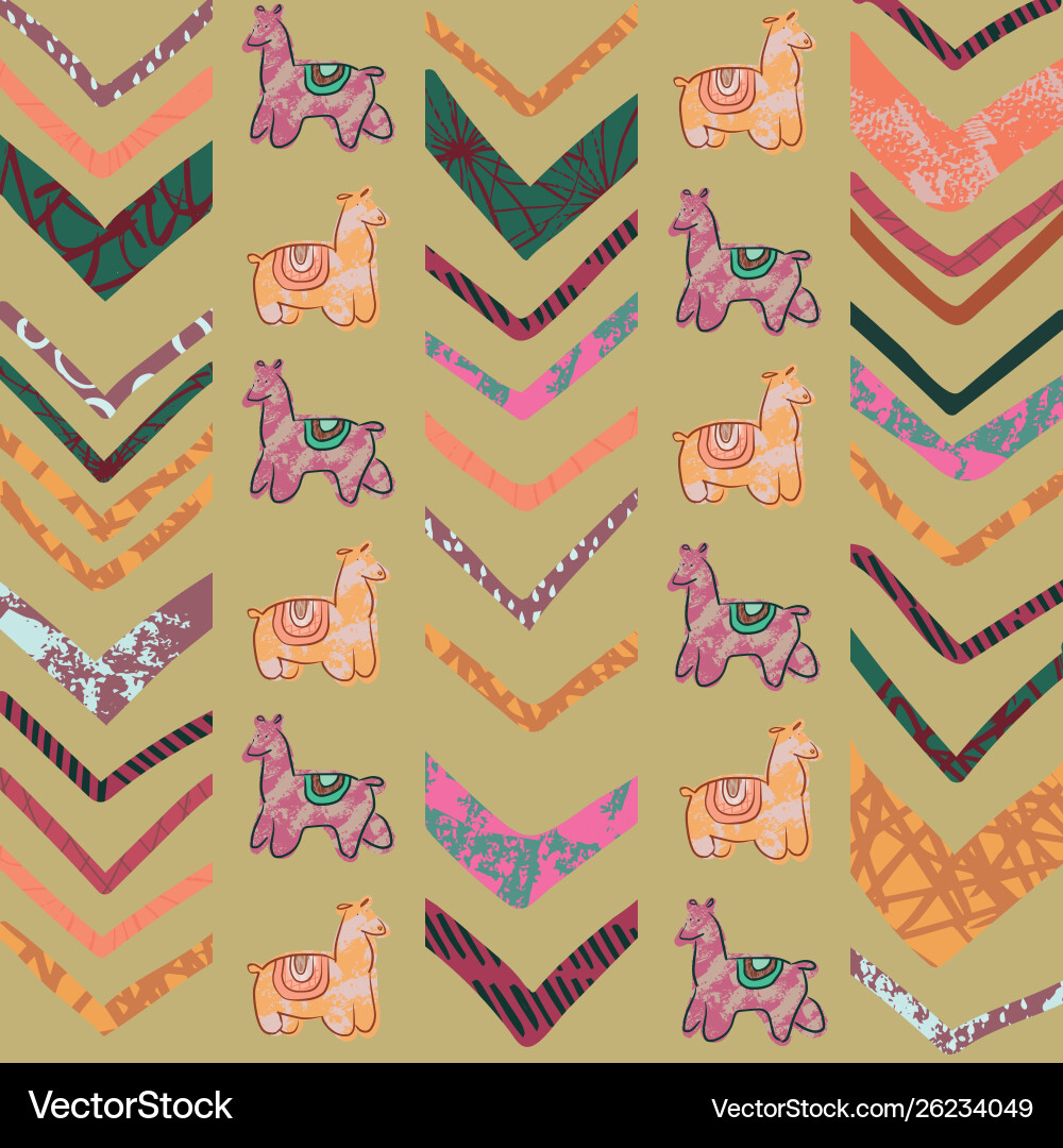 Llama chevron seamless repeat pattern Llama chevron seamless repeat pattern Vector Image