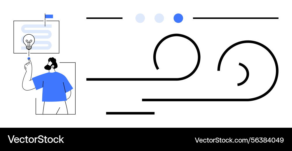 Man strategizing innovative idea with flowchart vector image