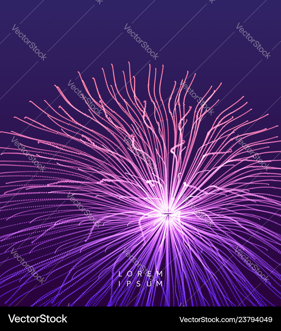 Point explode array with dynamic emitted particles Vector Image