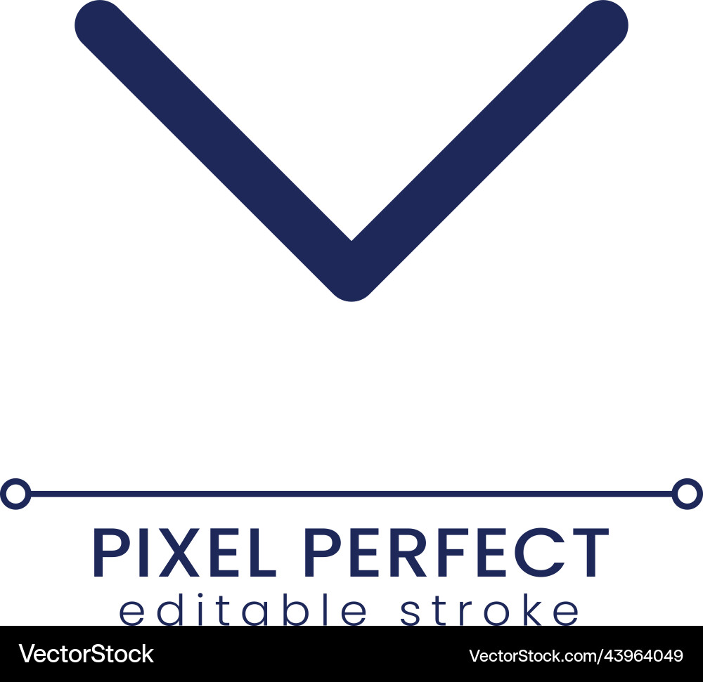 Scroll down pixel perfect linear ui icon Scroll down pixel perfect linear ui icon vector image