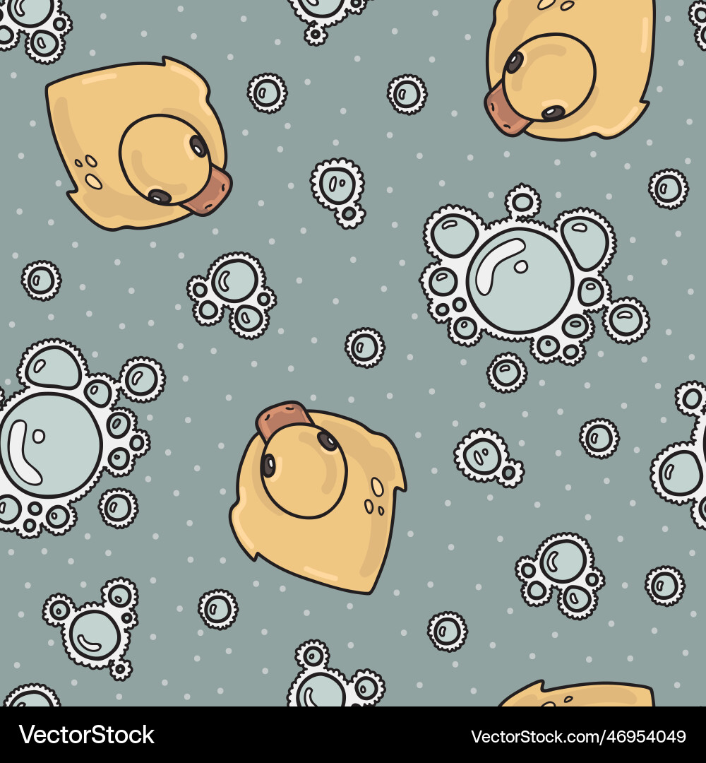Seamless pattern with rubber duck Vector Image