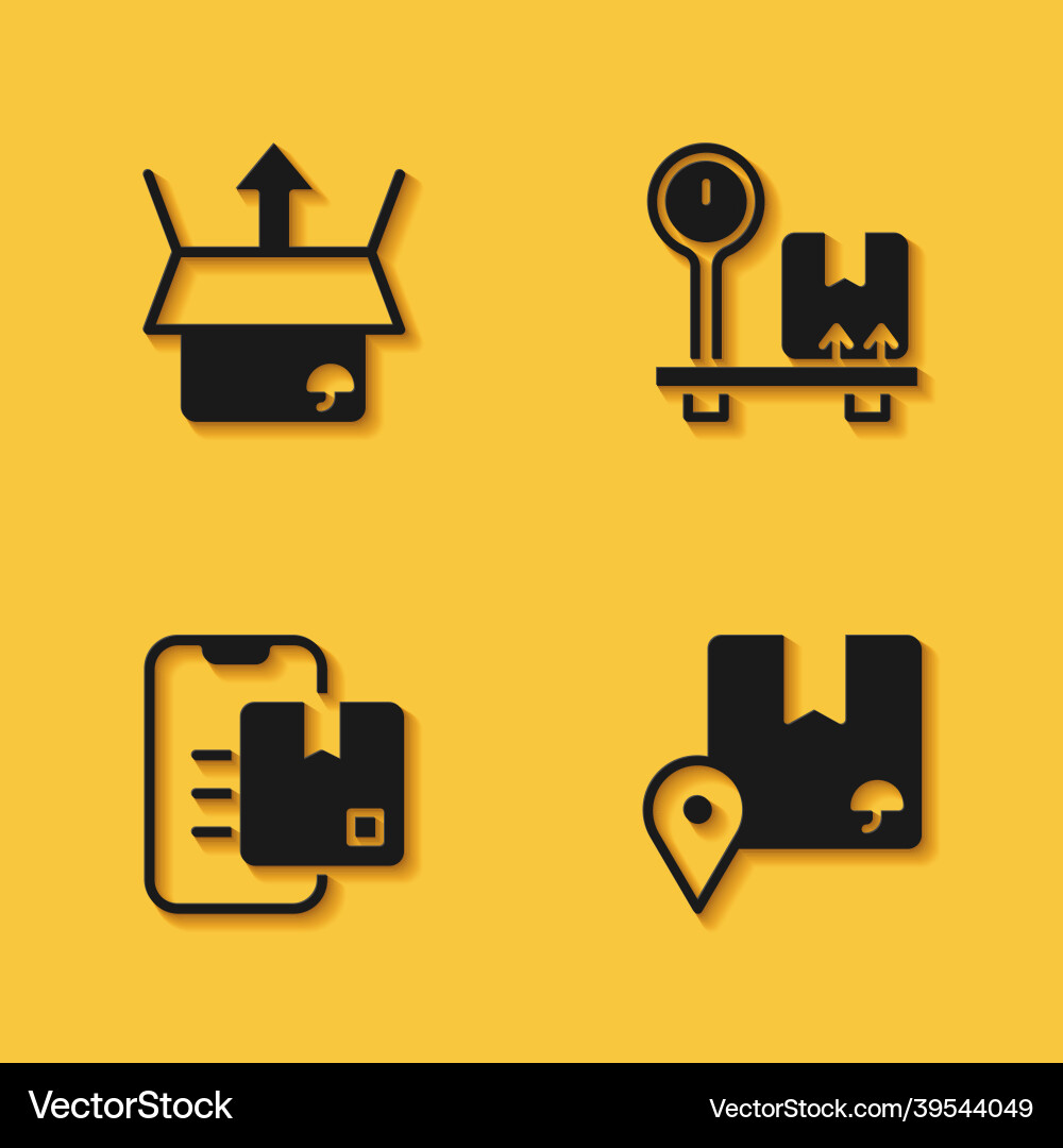 Set unboxing location with cardboard document Set unboxing location with cardboard document vector image