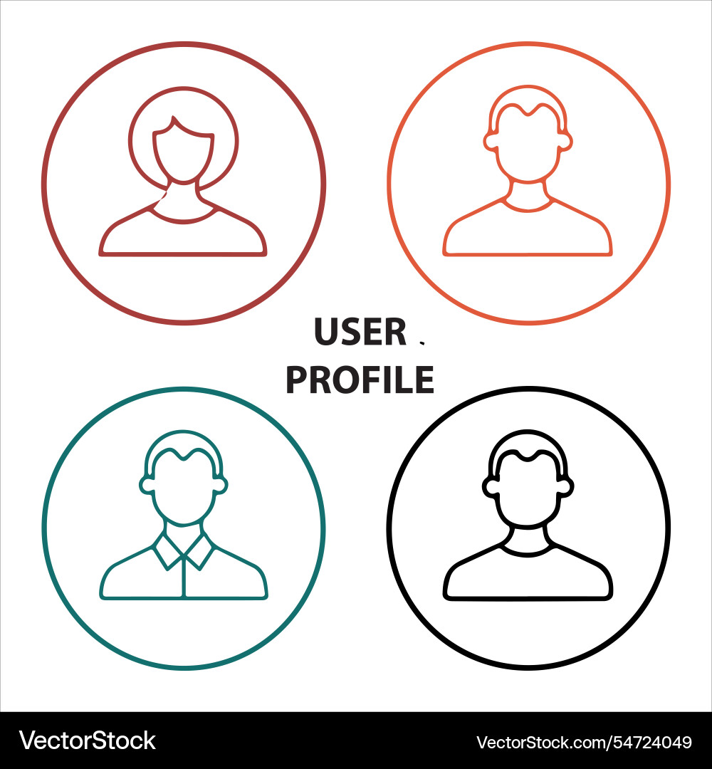 Web user profile icon set file Vector Image