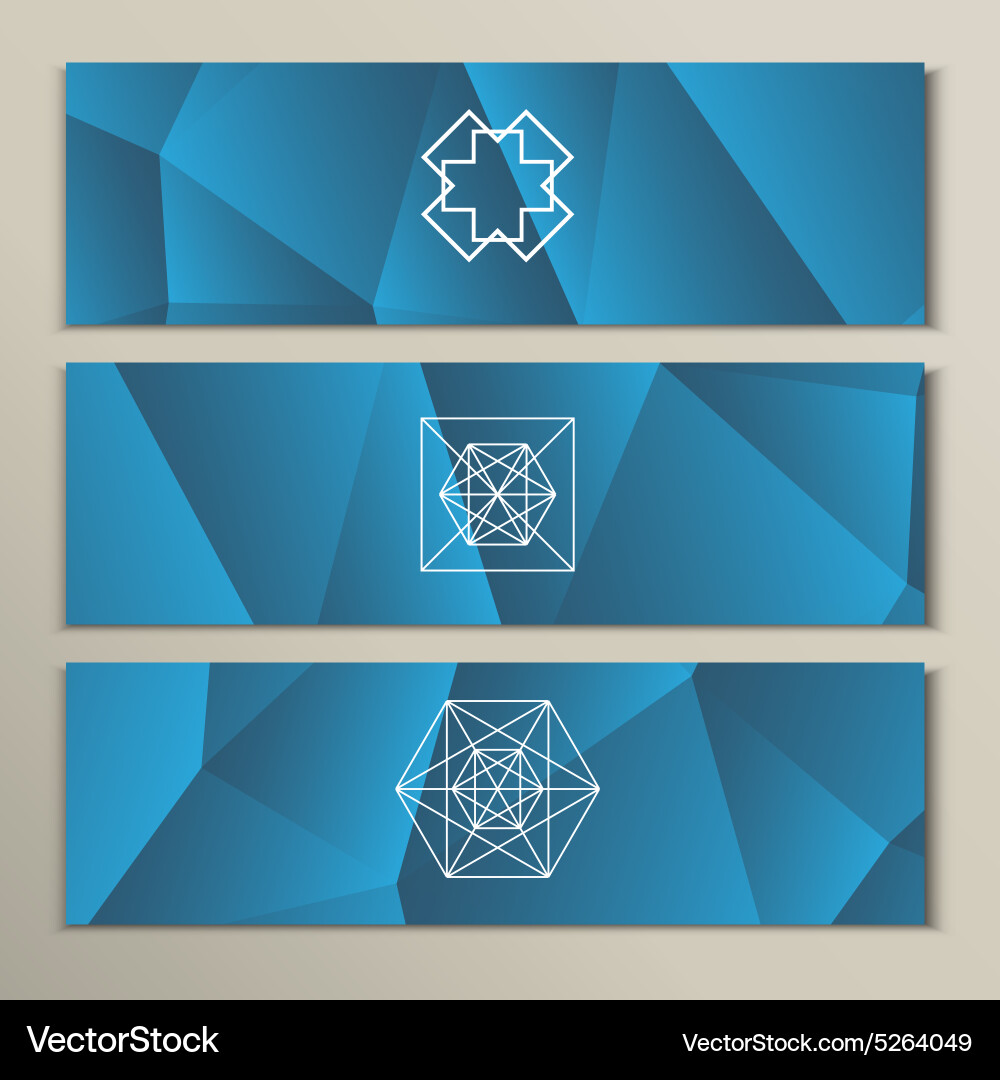 White geometric shapes on a triangular background Vector Image