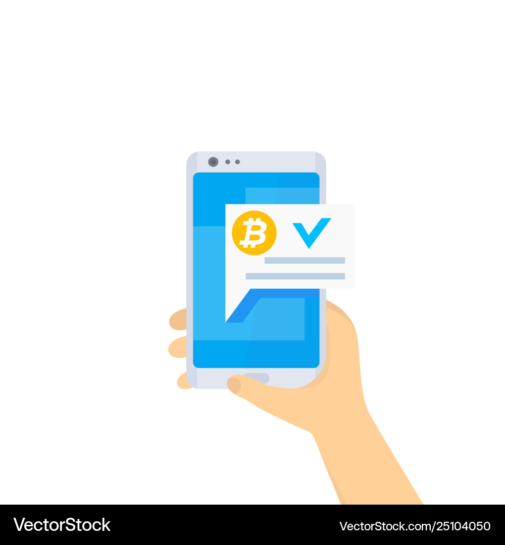 Approved bitcoin payment completed transaction Approved bitcoin payment completed transaction vector image