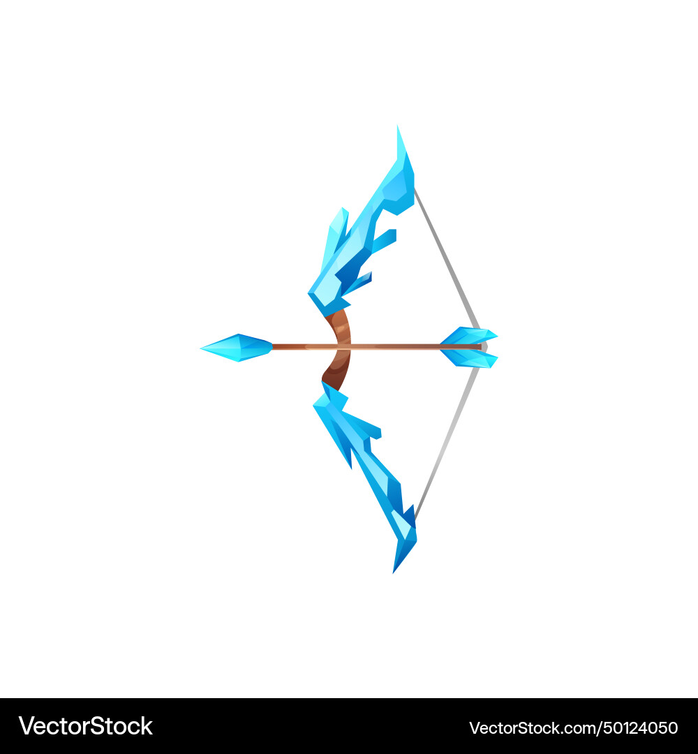 Bow with arrow element for game design vector image