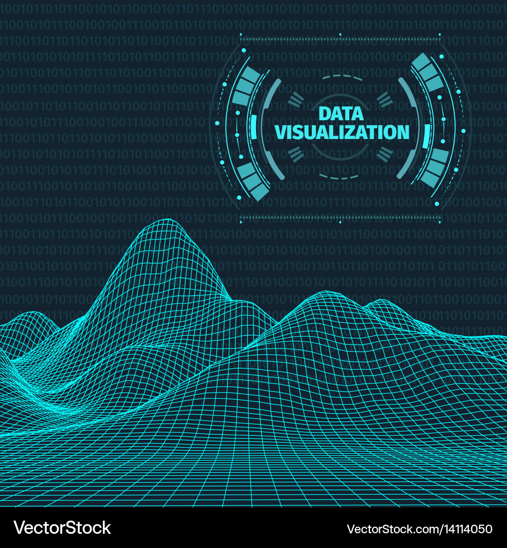 Data visualization background futuristic design vector image
