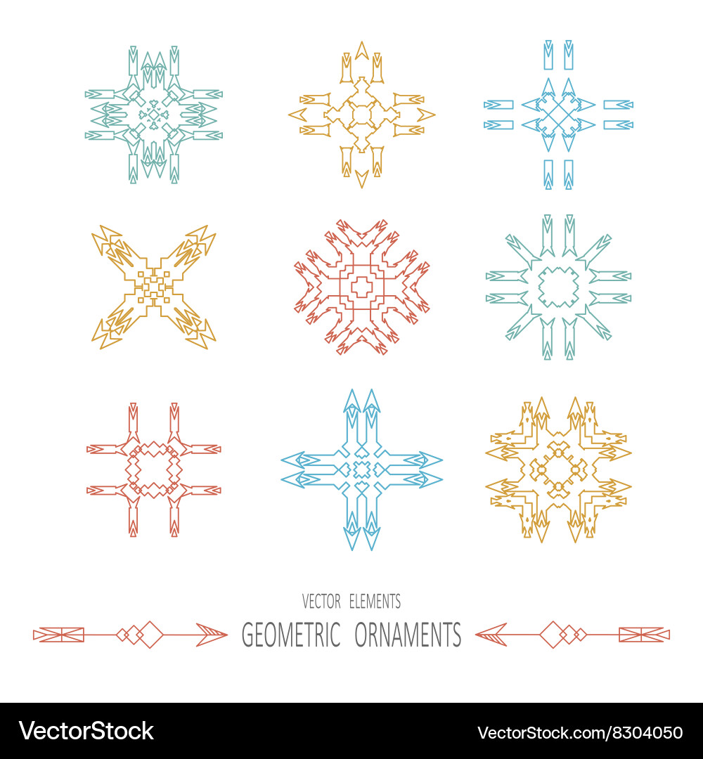 Geometry symbols and elements set vector image