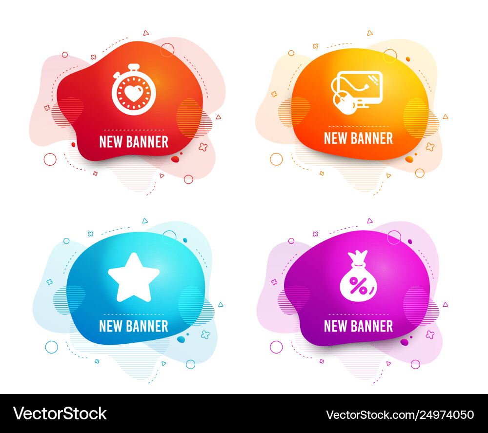 Heartbeat timer computer mouse and star icons Heartbeat timer computer mouse and star icons vector image
