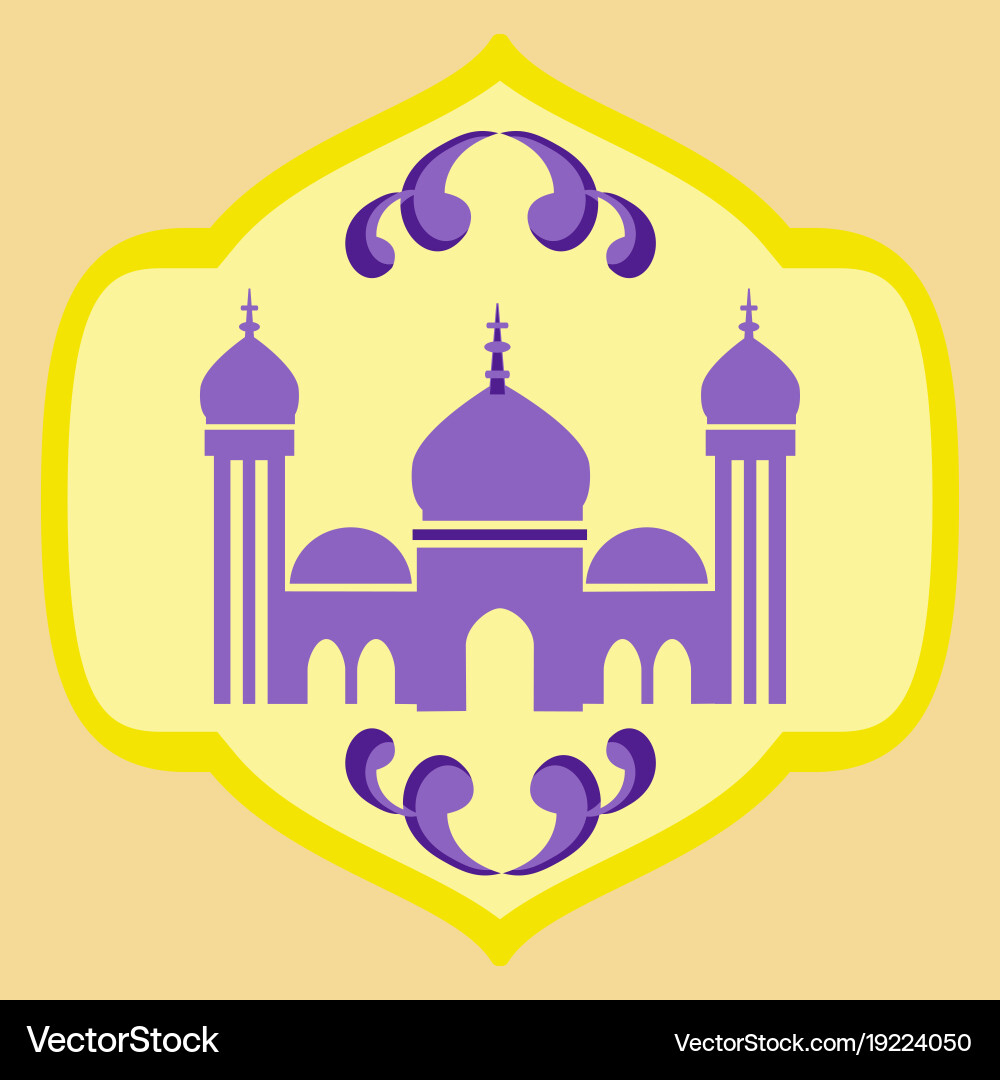 Icon in a flat style muslim mosque Vector Image