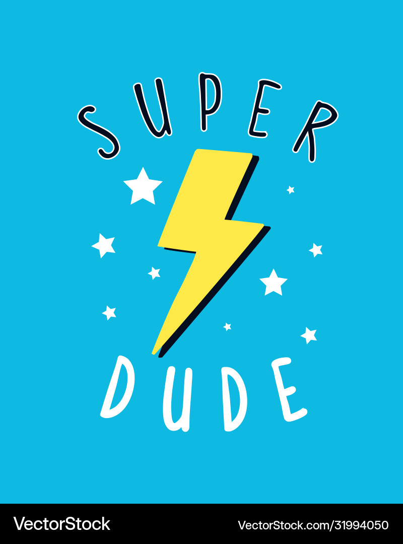 Lightning print design with slogan Vector Image