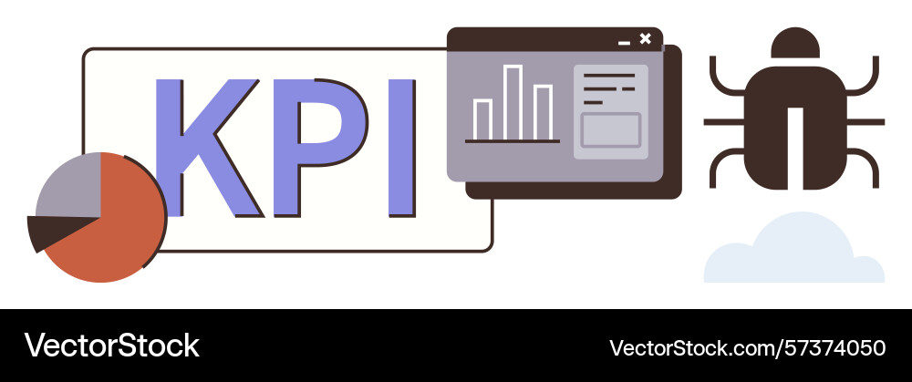 Performance metrics analysis with kpi dashboard Performance metrics analysis with kpi dashboard vector image