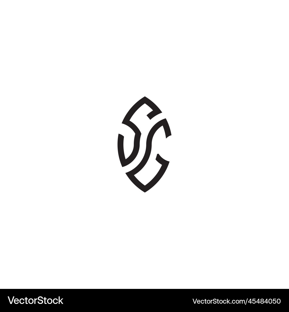 Sg leaf shape line initial concept with high Sg leaf shape line initial concept with high Vector Image