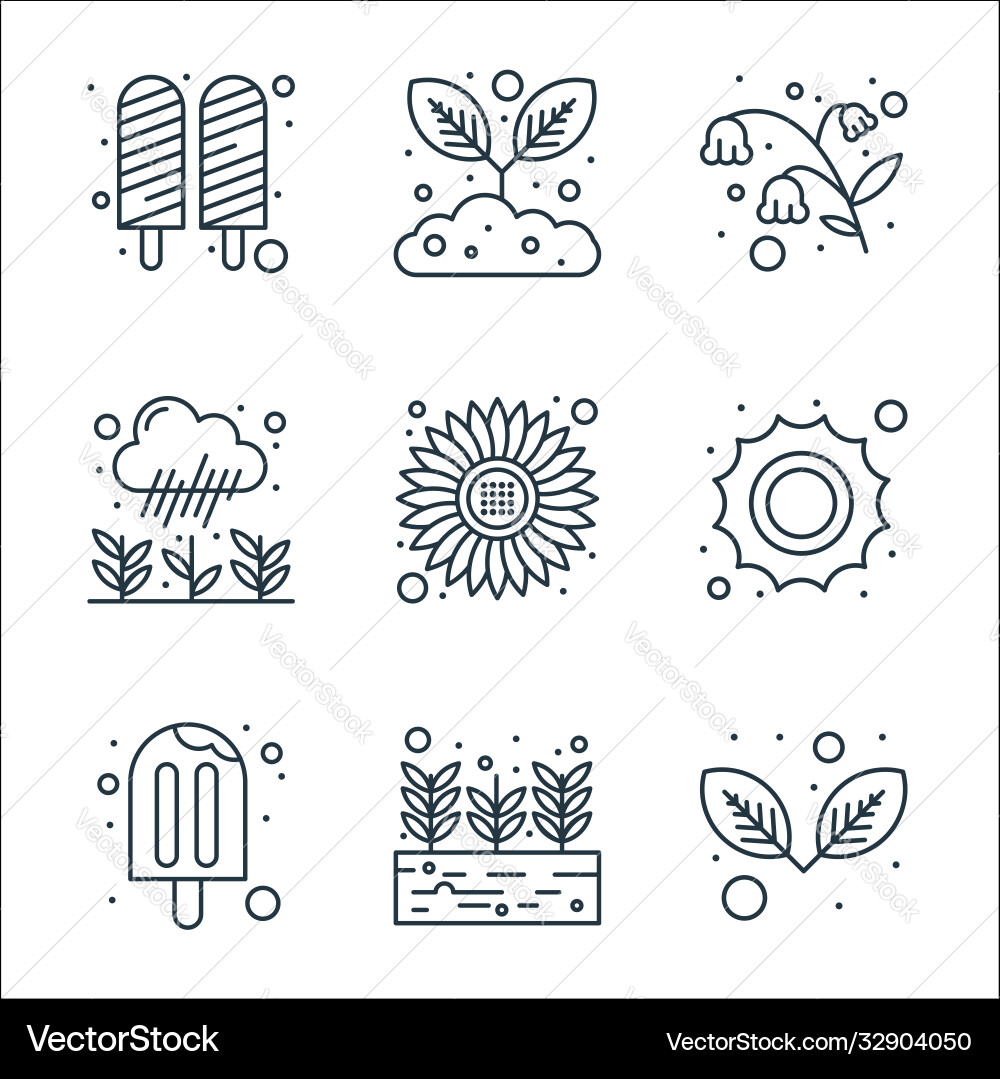 Spring line icons linear set quality vector image