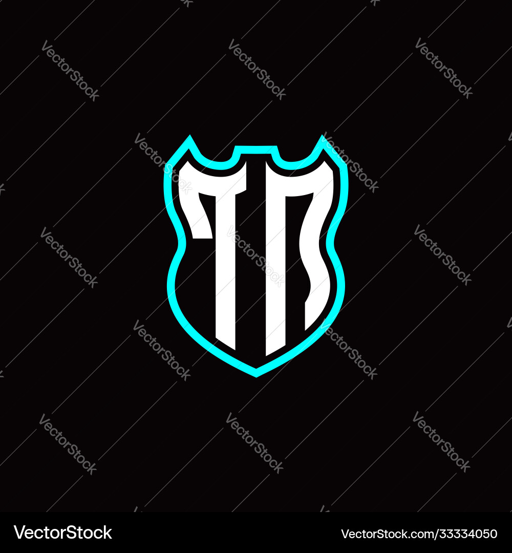 T n initial logo design with shield shape T n initial logo design with shield shape vector image