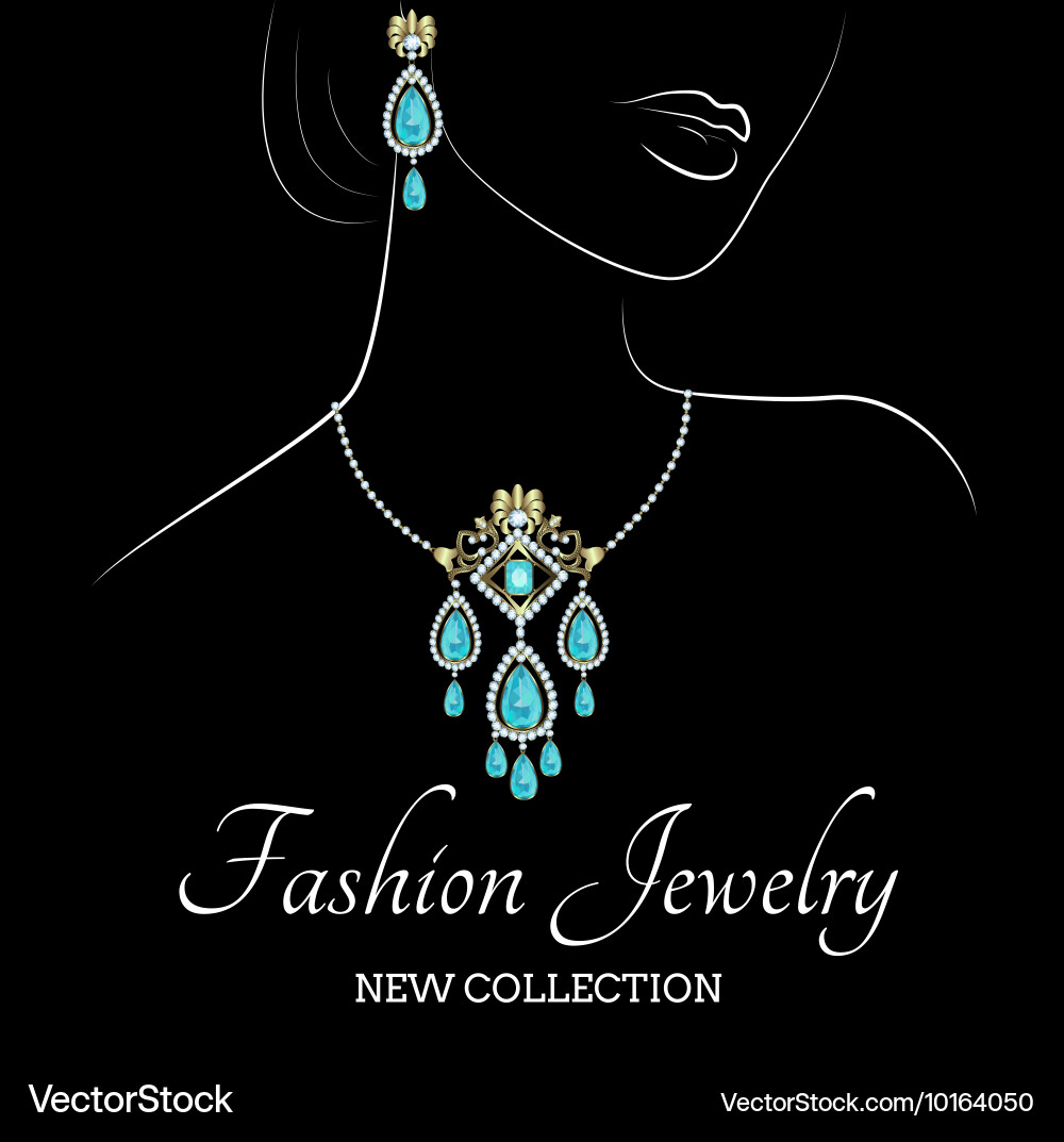 Woman with jewelry Royalty Free Vector Image - VectorStock