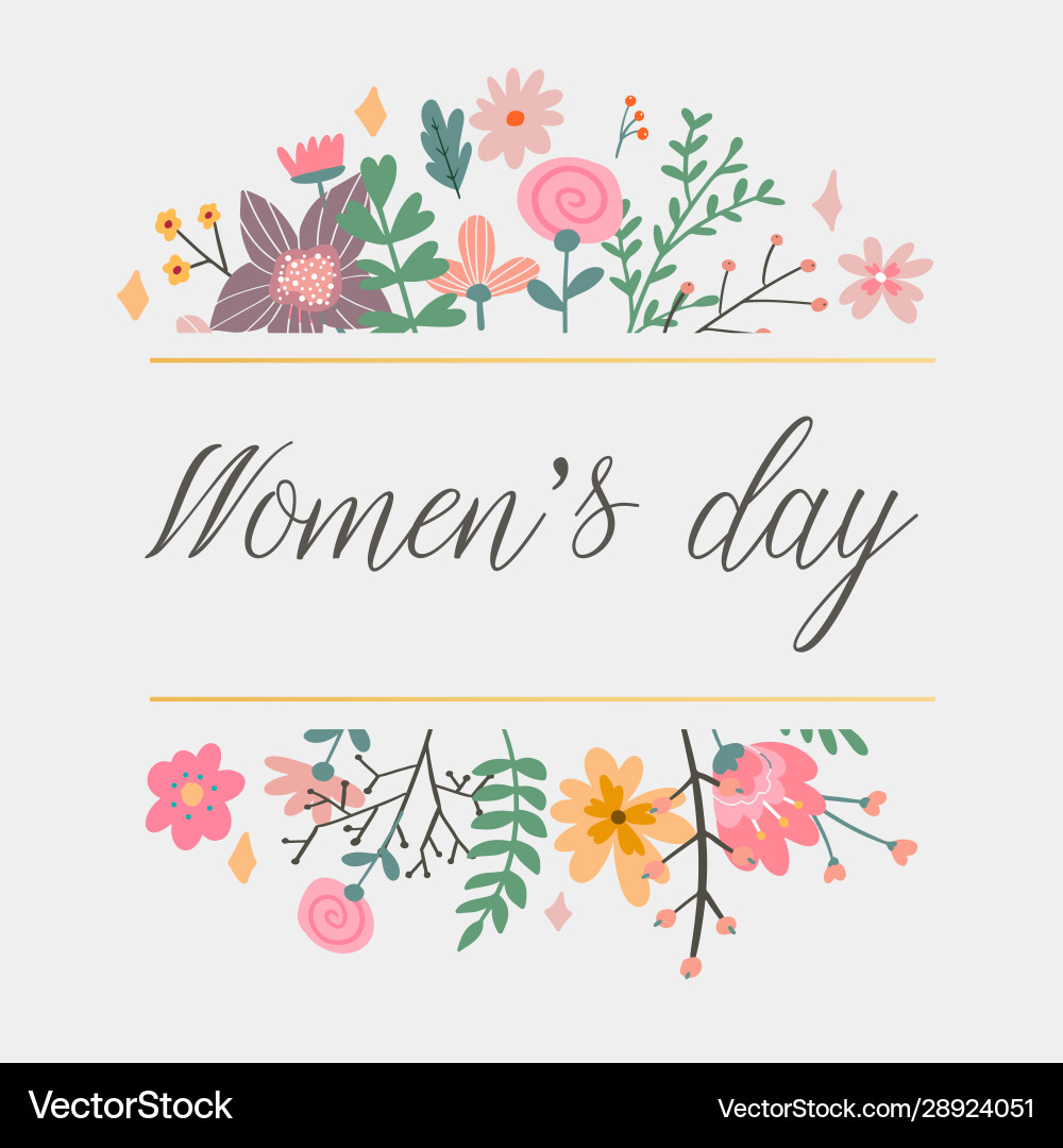 8 march happy womans day congratulation card 8 march happy womans day congratulation card vector image