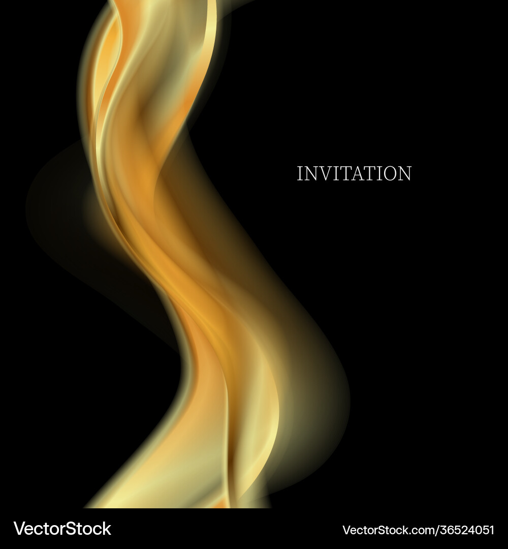 Abstract color golden wave design element on black Abstract color golden wave design element on black vector image