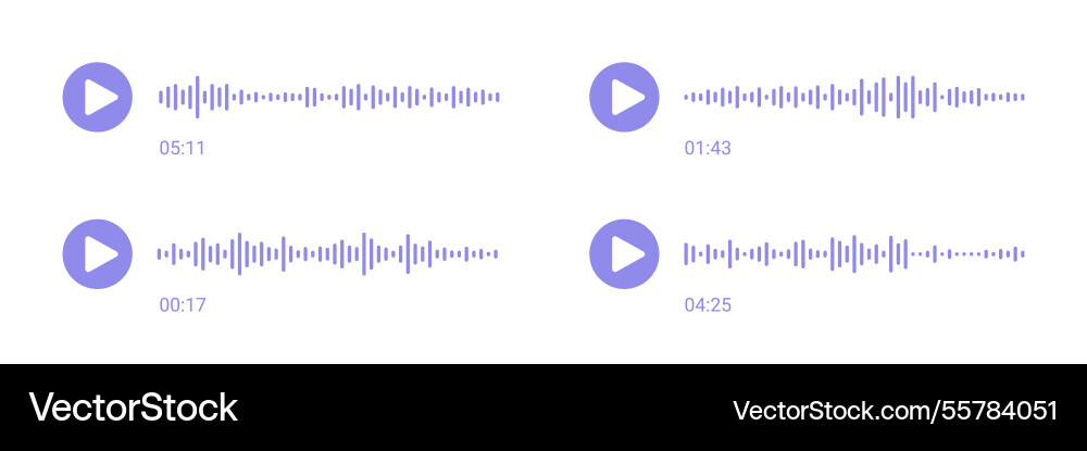 Audiomessage with sound waves and play button Audiomessage with sound waves and play button vector image