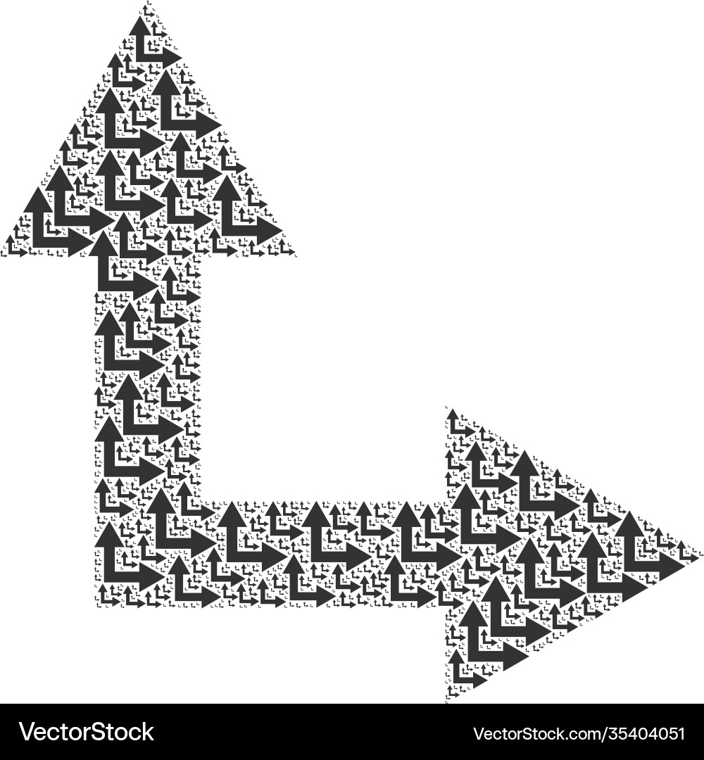 Bifurcation arrow right up recursive mosaic Bifurcation arrow right up recursive mosaic vector image