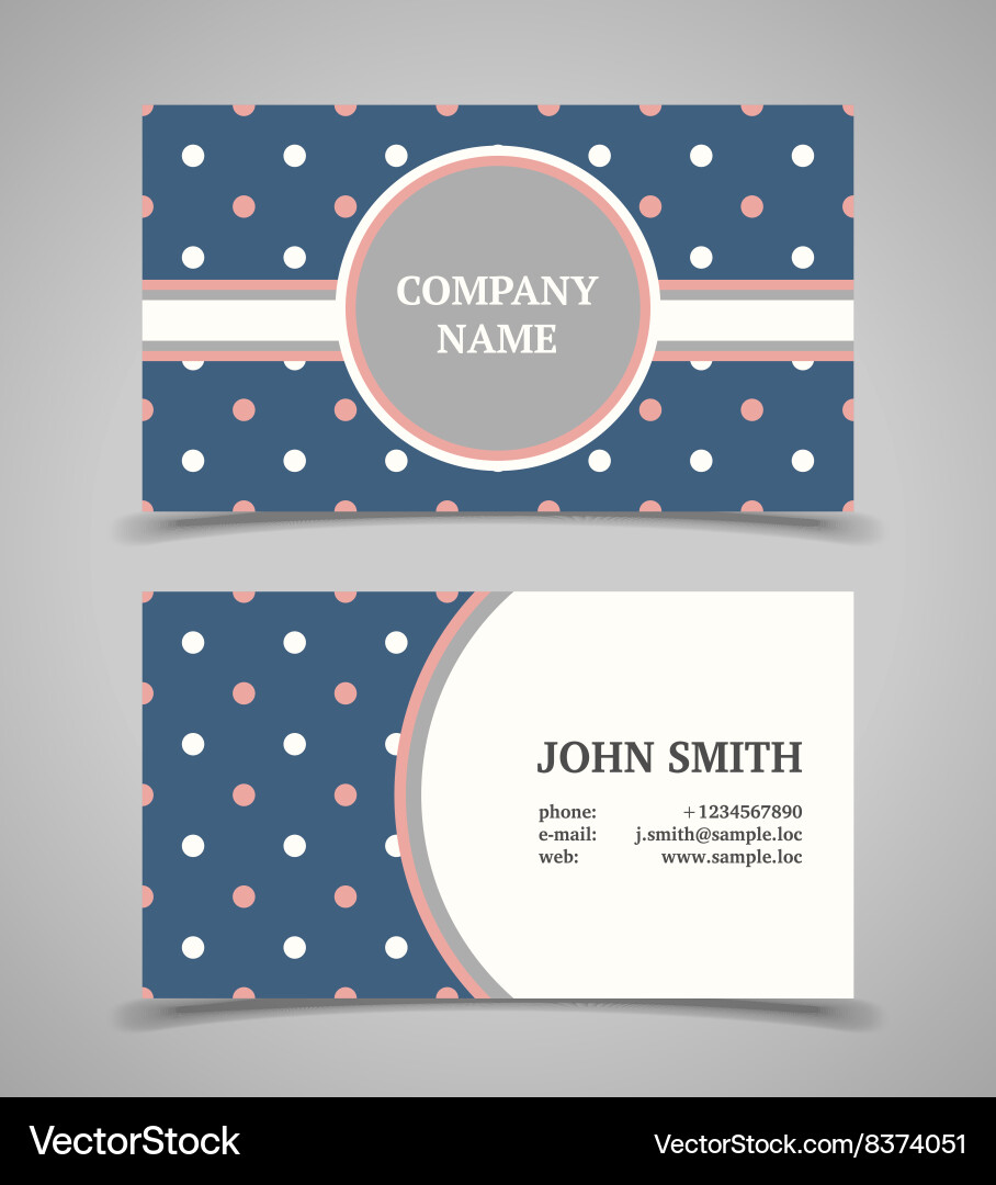 Business card template with background pattern vector image