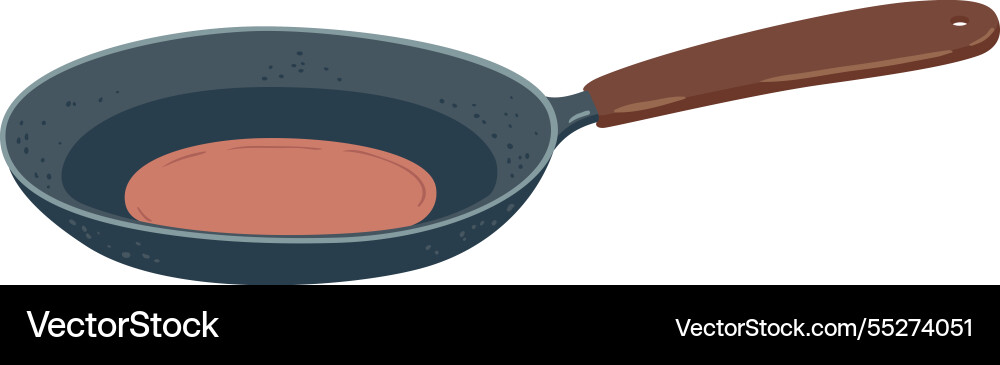 Cartoon drawing featuring a frying pan sizzling Cartoon drawing featuring a frying pan sizzling vector image