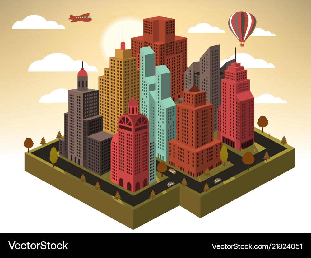 City in perspective City in perspective vector image