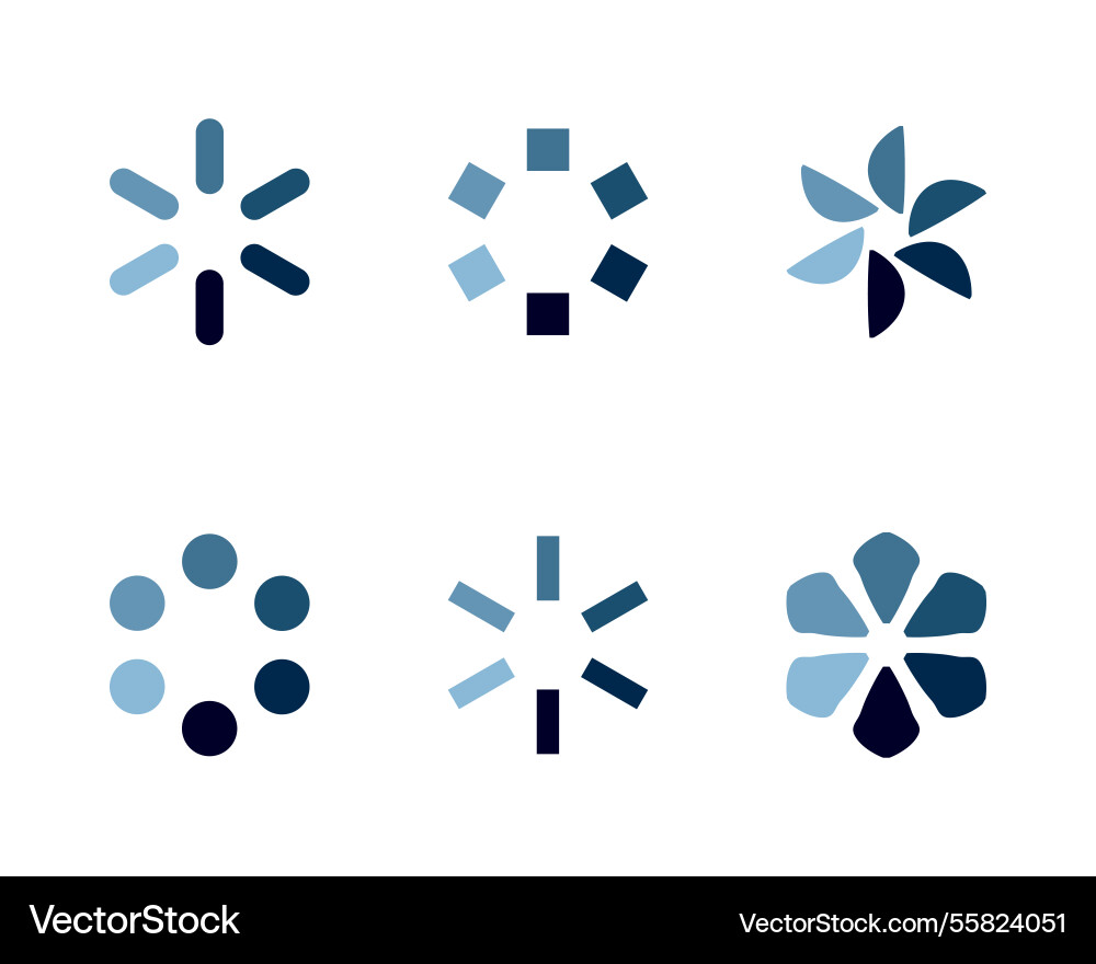 Collection loading bar status icon set of loaded Collection loading bar status icon set of loaded vector image