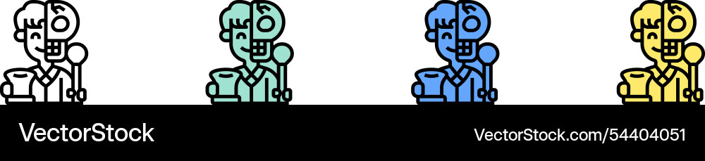 Dead icon outline green blue and yellow style Dead icon outline green blue and yellow style vector image