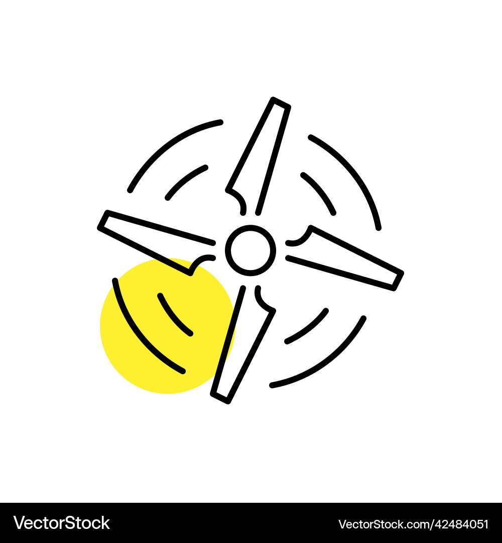 Drone propeller top view with rotating blades Vector Image