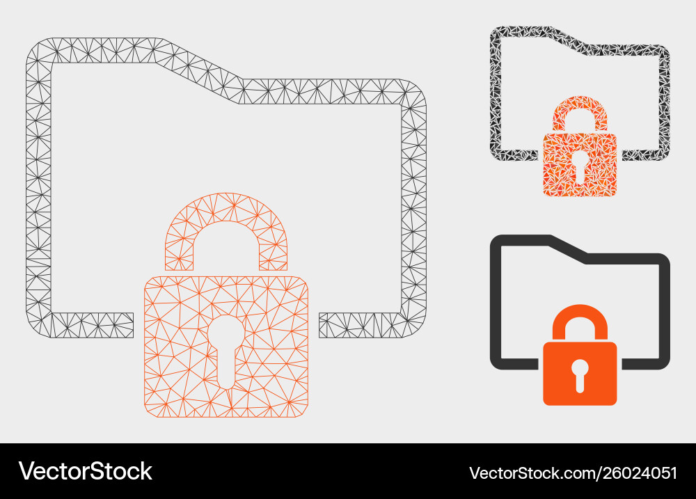 Folder locked mesh wire frame model Folder locked mesh wire frame model Vector Image