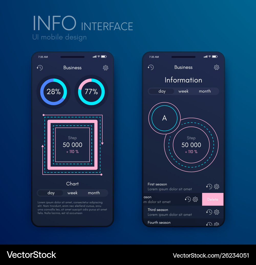 Graphics mobile infographics with three Vector Image