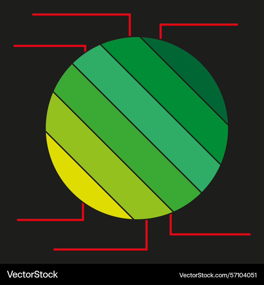 Green circle shape bold round form object Green circle shape bold round form object vector image