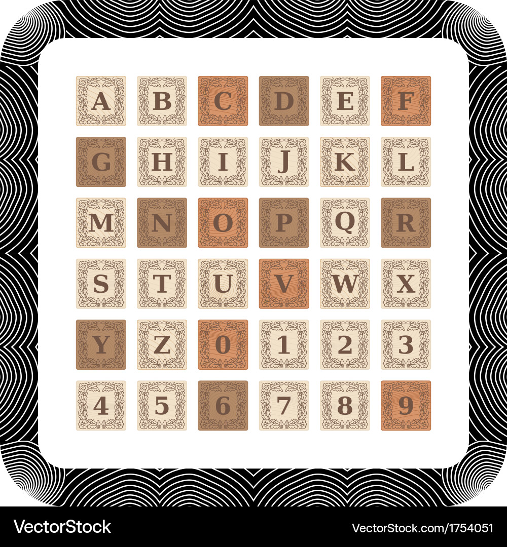 Intricate Initials Block with Decorative Border vector image