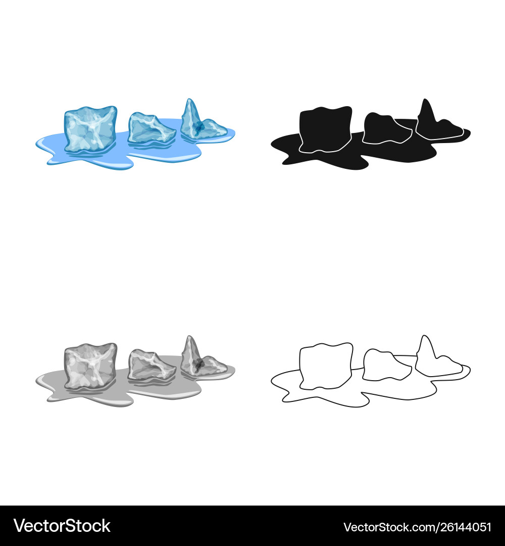Isolated object cube and ice symbol collection vector image